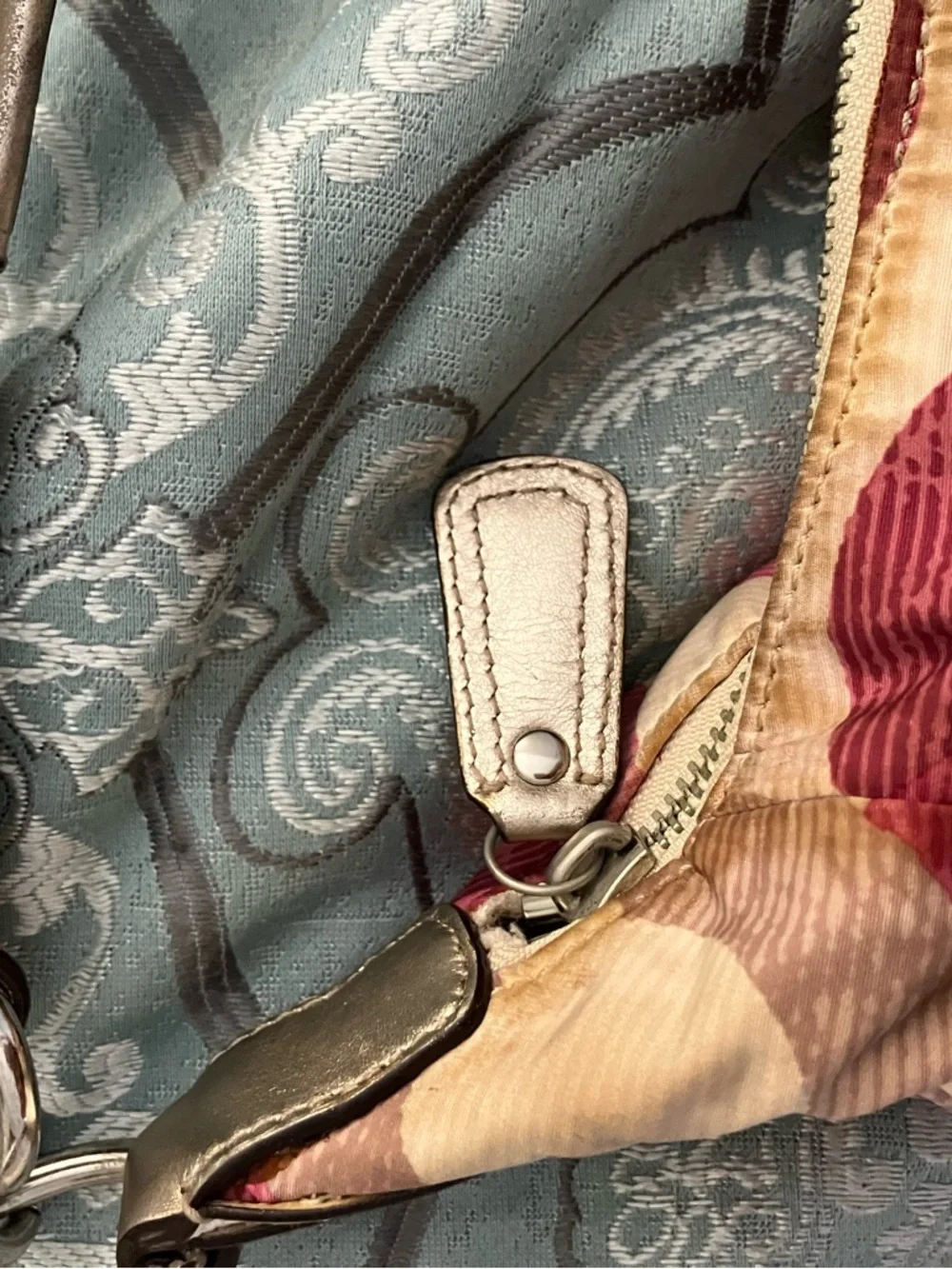Coach Pink White and Silver Sequin Kristen Scarlet Hobo Shoulder Bag - Picture 3 of 9